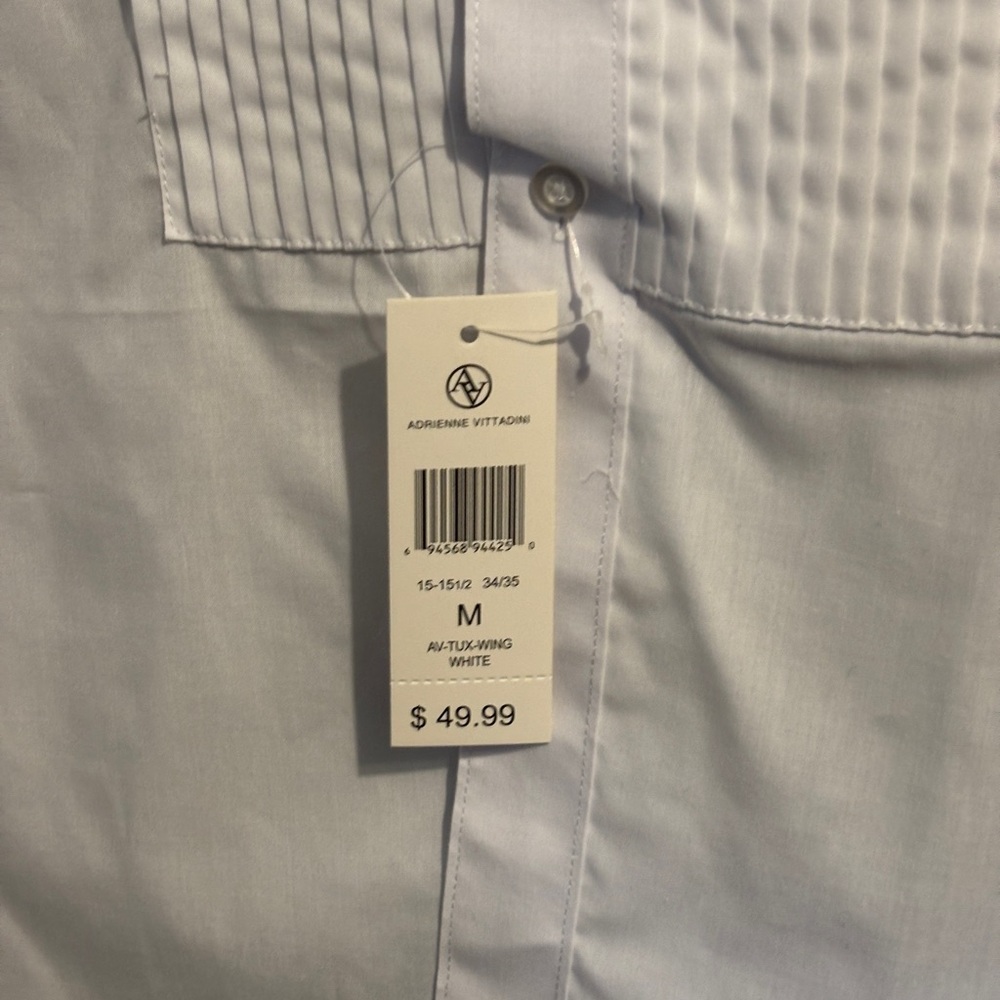 Adrienne Vittadini White Tuxedo Shirt